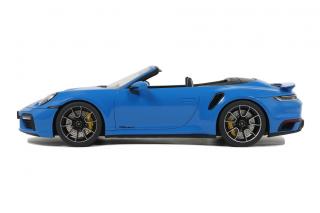 PORSCHE 911 (992) TURBO S CAB SHARK BLUE GT Spirit 1:18 Resinemodell (Türen, Motorhaube... nicht zu öffnen!)